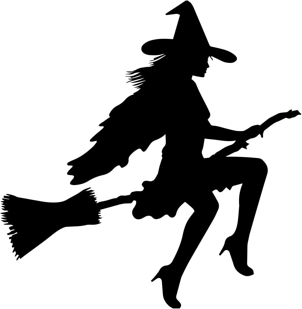 Witch Silhouette Black Vinyl Graphic Car Truck Windows laptop notebook vehicle