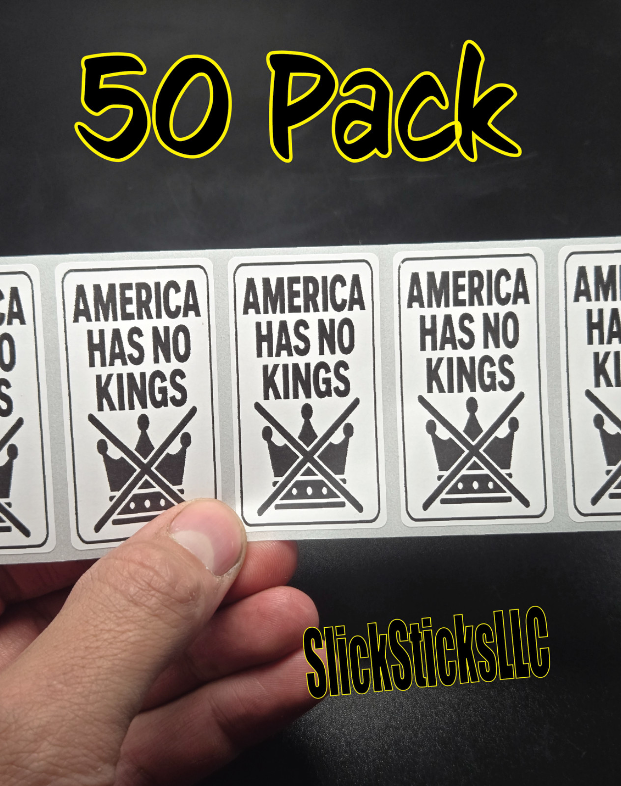 50PCS “AMERICA HAS NO KINGS” bulk stickers decals labels anti trump not ice stop