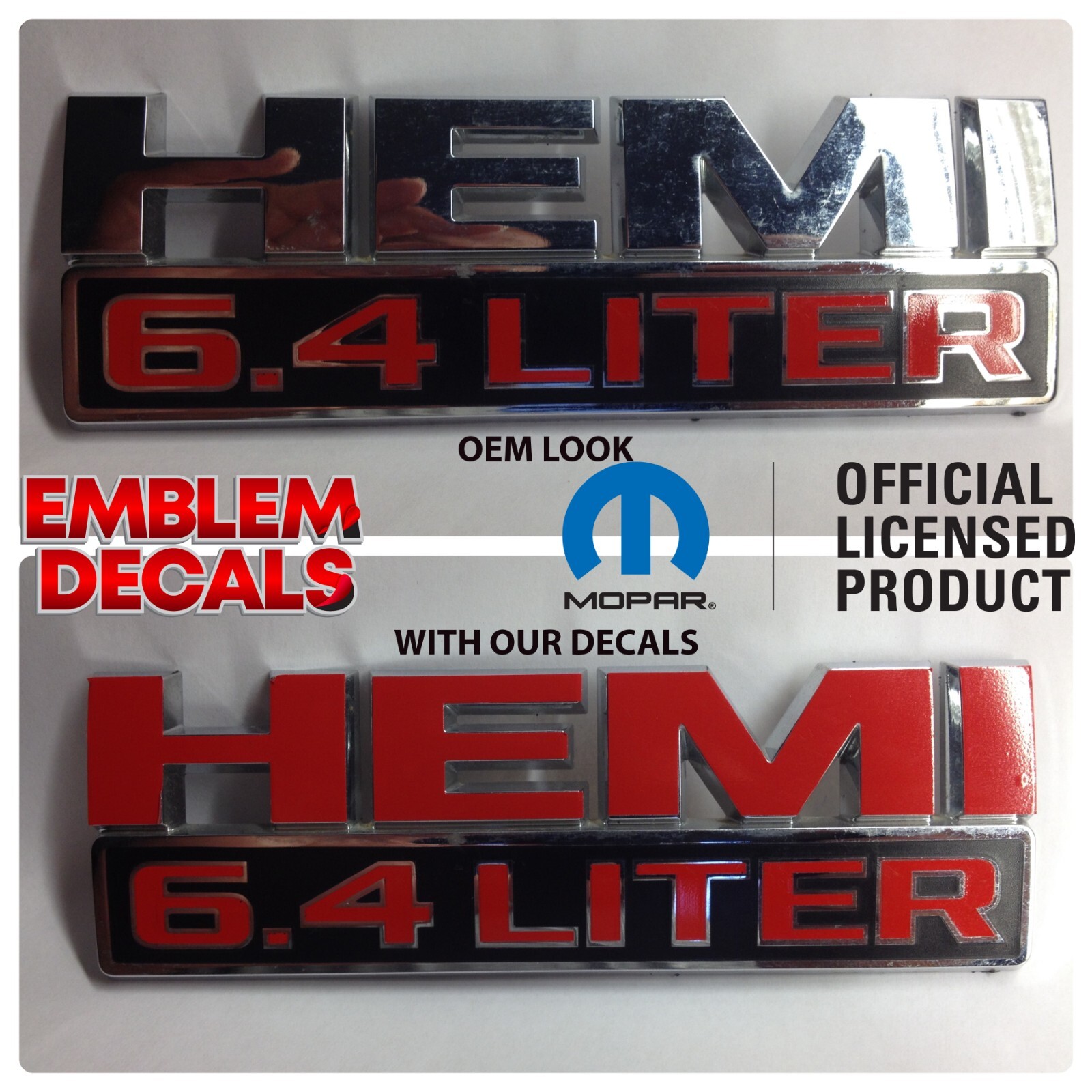 RAM 2500 3500 “HEMI” 6.4 Liter Emblem Decals 2014 2015 2016 2017 2018