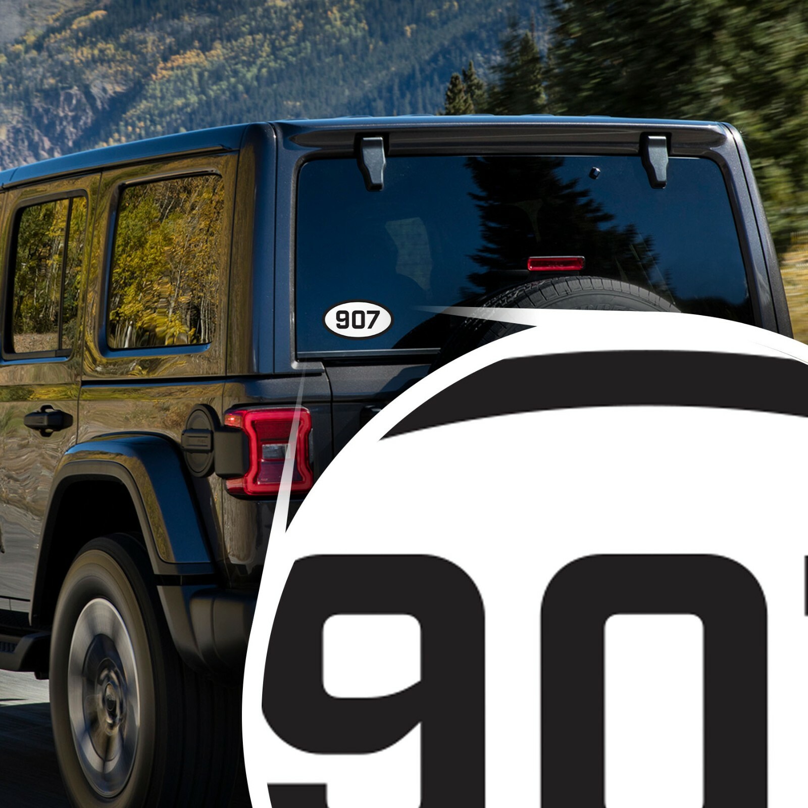 Alaska Area Code 907 Stickers | 5×3-Inches | Laminated UV Protected