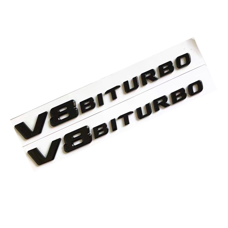 4pcs Set Black Emblem Badge Sticker for Mercedes-Benz G500 V8 Biturbo AMG W463