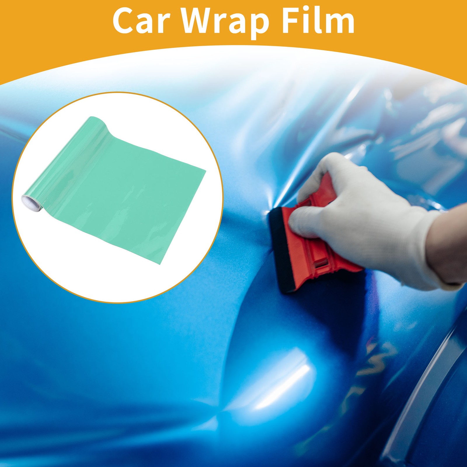 Turquoise Car Wrap Film 20x152cm(0.65ft x 5ft) Vinyl Wrap Cover 1 Pcs