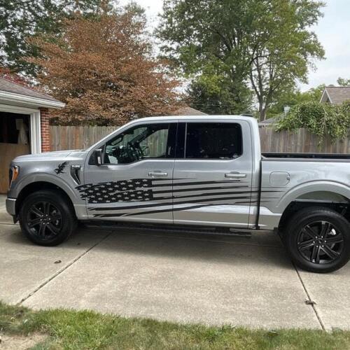 2PCS Large AMERICAN FLAG graphics car / truck side doors decals