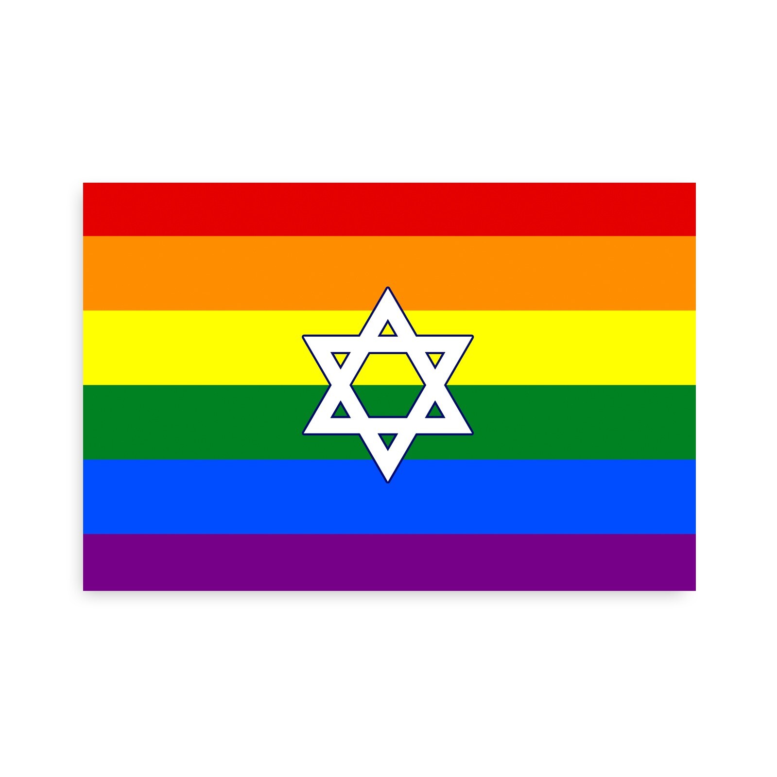 Gay Jewish Pride Flag Sticker – [4” x 6”]