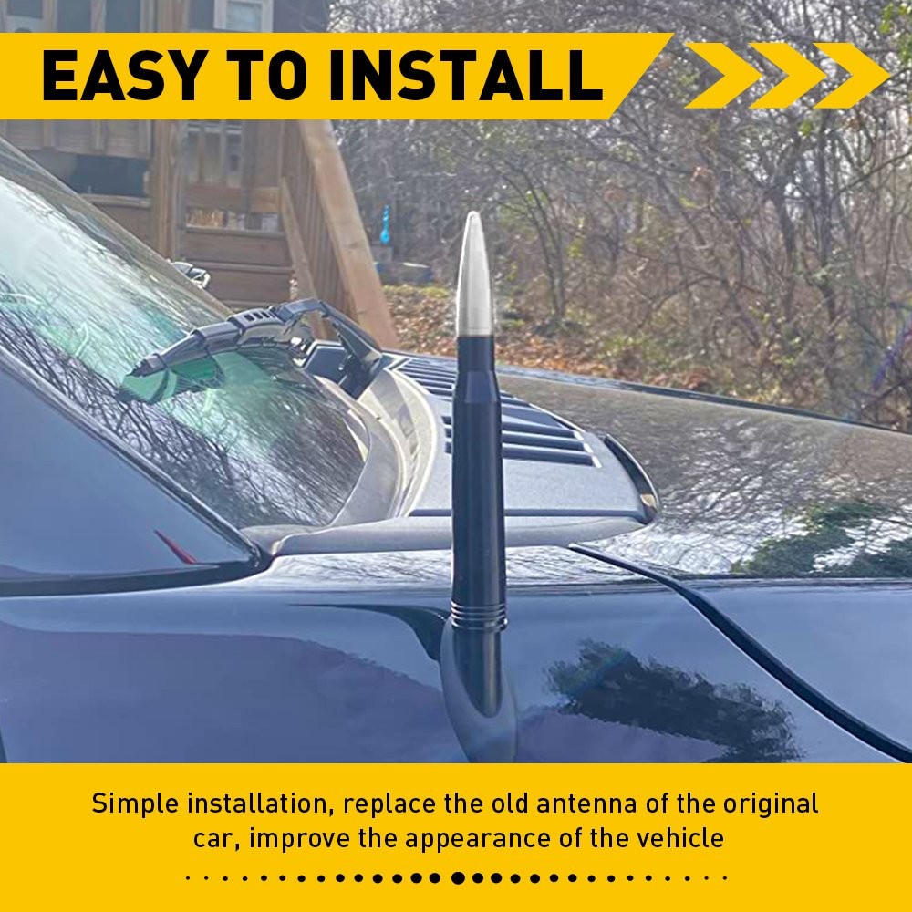 1/2Set Bullet Style Silver Cal 0.5 Antenna Mast Power Fits CHEVY SILVERADO 1500