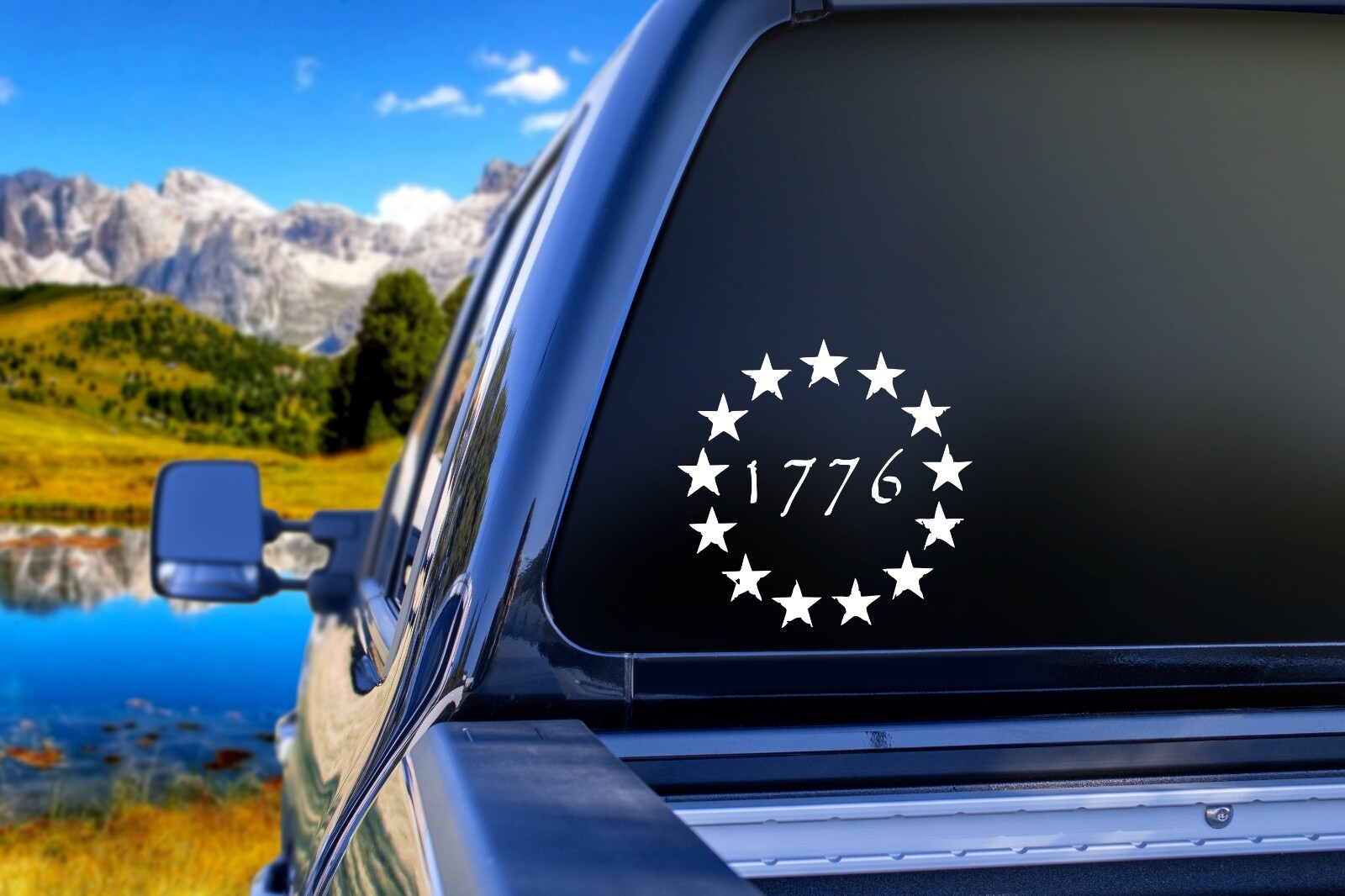 1776 Stars Flag vinyl decal sticker Car Truck patriotic USA American Flag 2nd