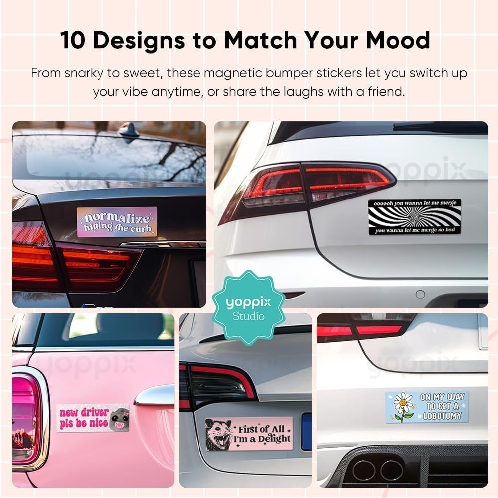 10PCS Hilarious Bumper Magnets – Must-Have Funny Car Stickers for Adventures