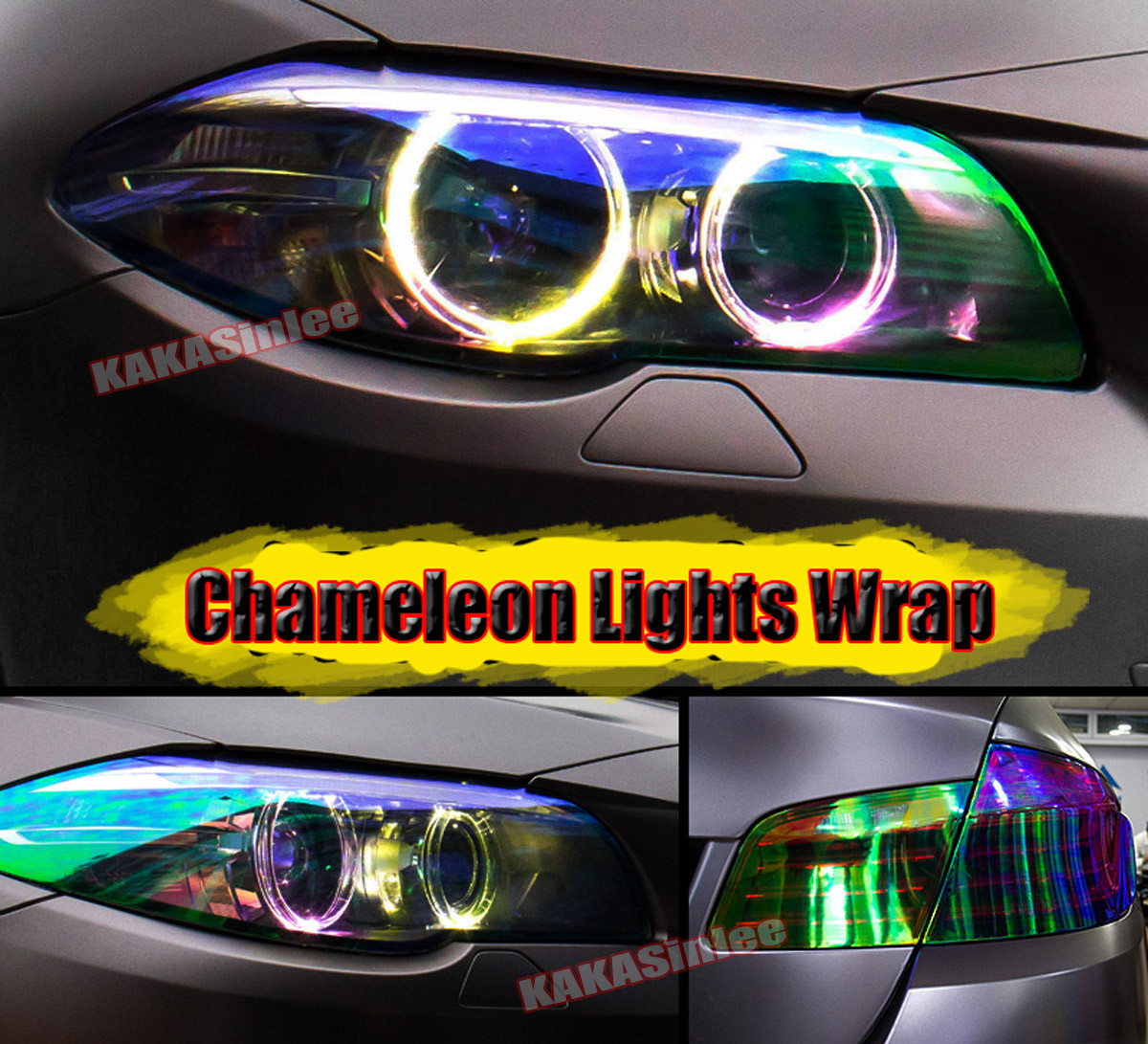 Glossy Car Chameleon Mirror Headlight Taillight Vinyl Wrap Tint Tape Sticker CF