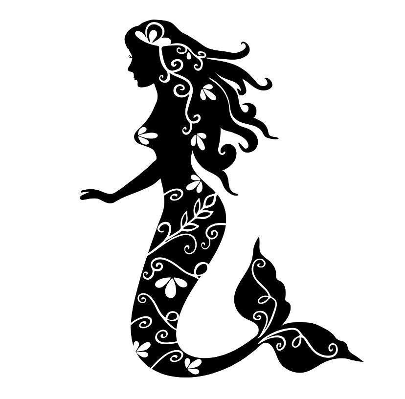 3″ Cool Mermaid Silhouette Sticker Sea Creature Woman Ocean Aquatic Laptop