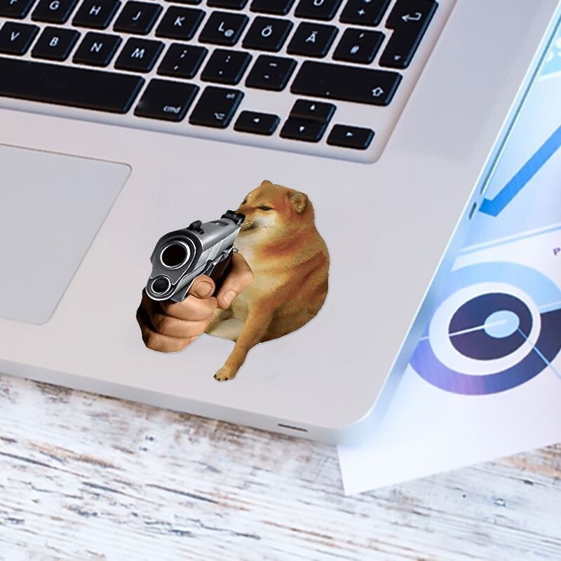 Doge MEME Smudge the cat Face Cheems Decal Sticker Window Truck Car Bike Laptop