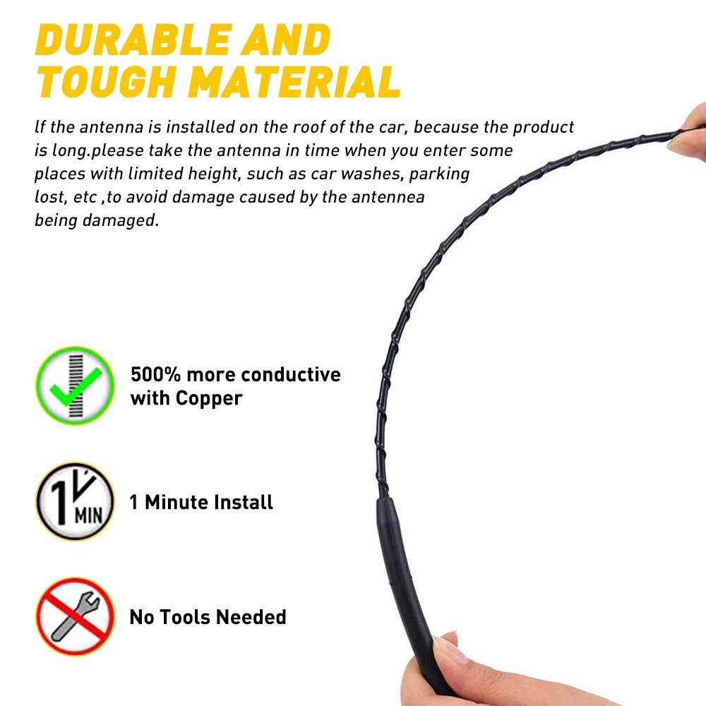 16″ Car Roof FM/AM Signal Antenna Aerial Extend Universal SUV Auto Fender N
