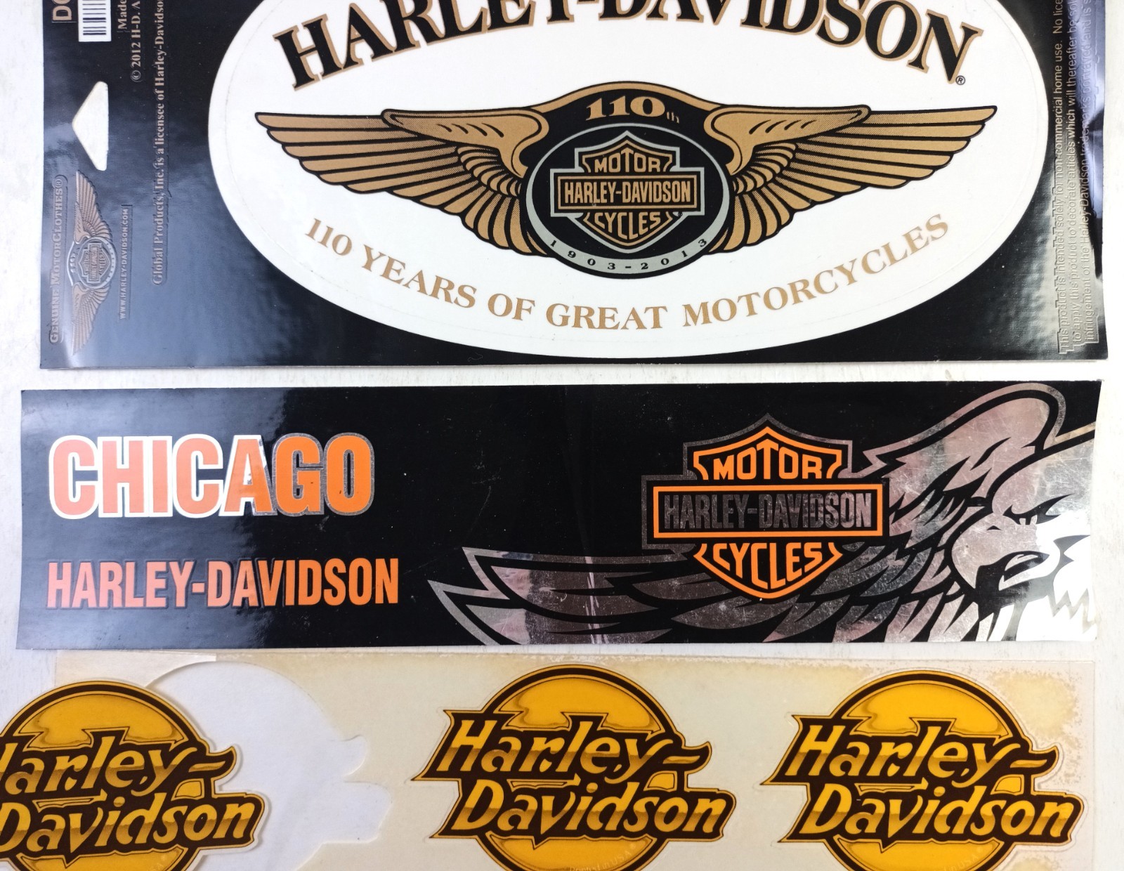 Harley-Davidson 8 Sticker Bundle. American Legend Chicago 110 Years Anniversary