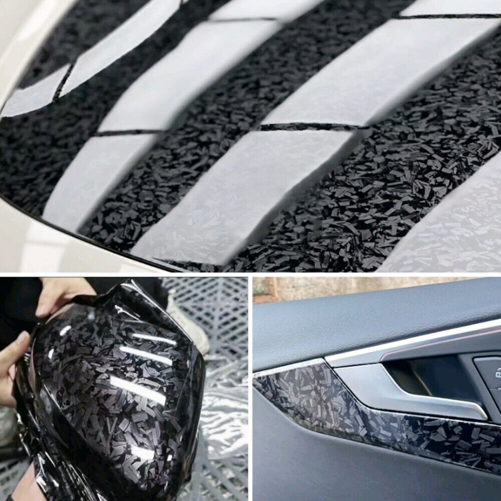 20x152cm Car Glossy Crystal Forged Carbon Fiber Wrapping Vinyl Film Foil Sticker
