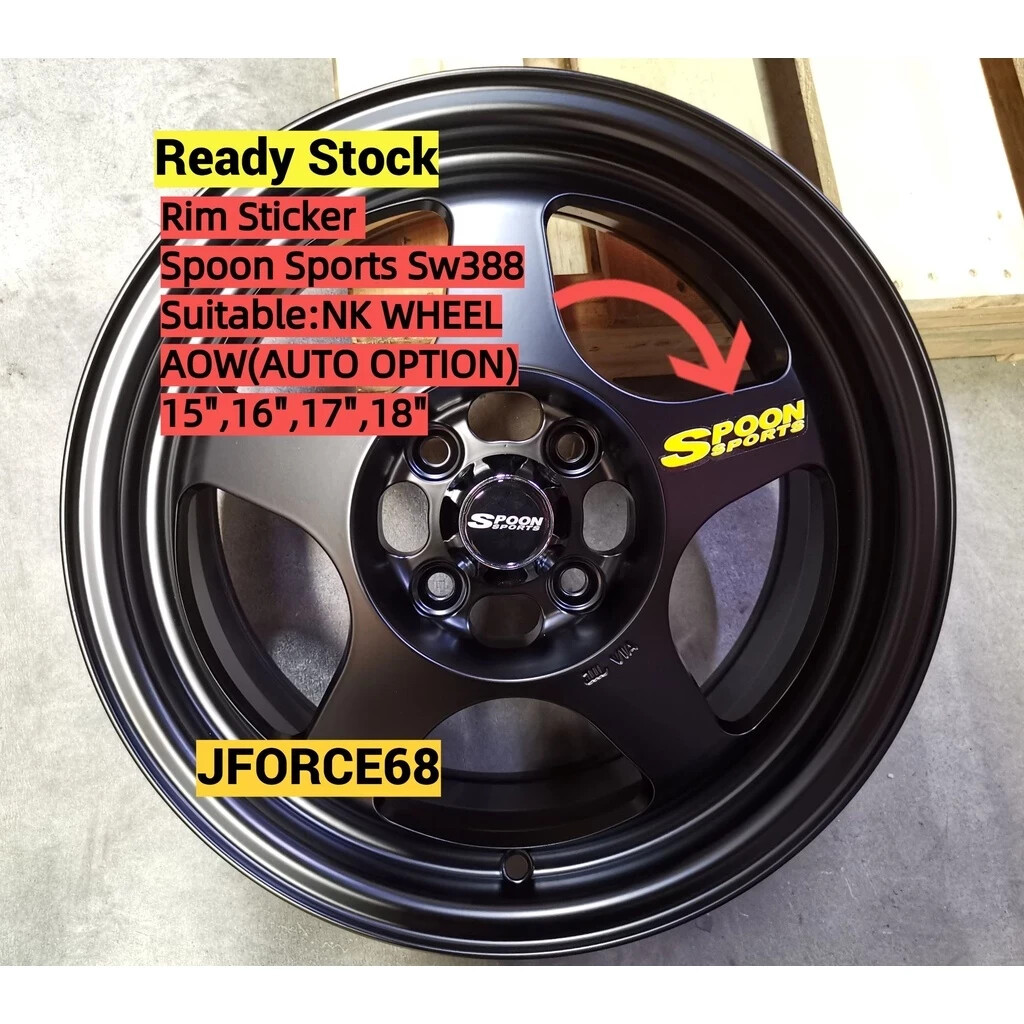 Rim Sticker Spoon Sports Sw388 1set(4pcs) AOW Nk Wheel Original Spec