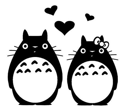 Totoro Love Family Vinyl Decal 6 X 5.5″ Black