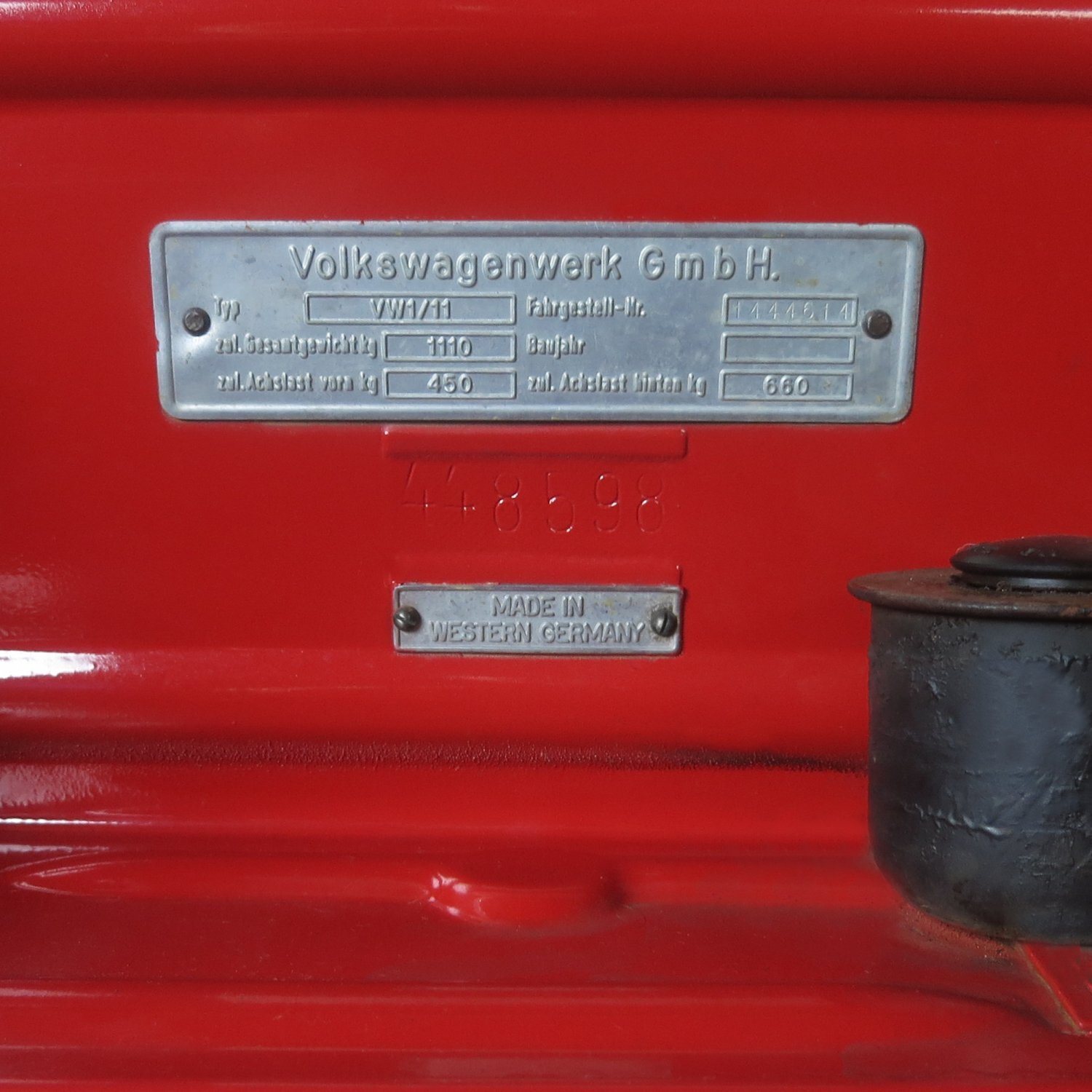 Made in Western Germany – Data Plate for VW Bug Bus Ghia & Porsche 356