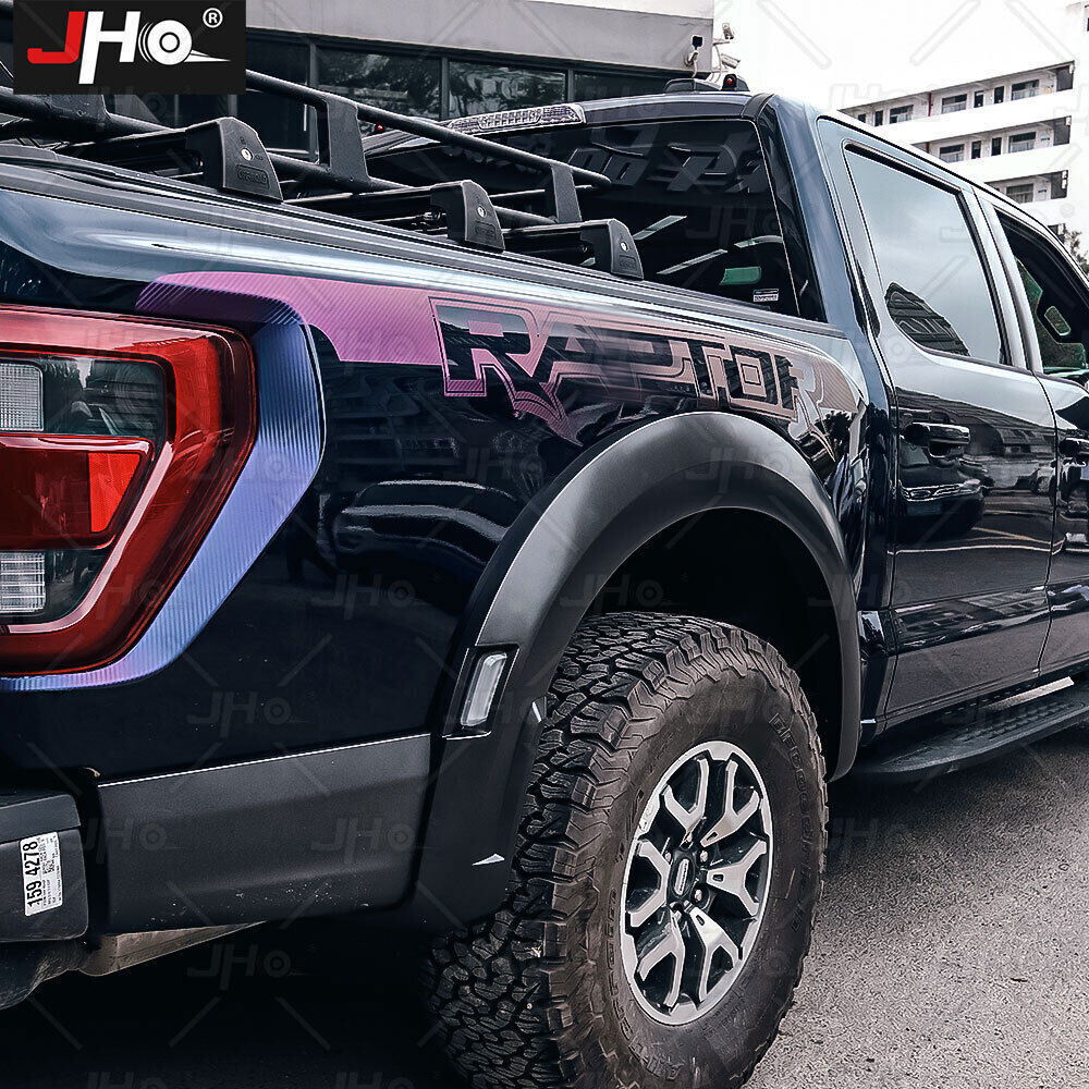 8PCS Purple Carbon Fiber Look Graphic Decals For 22-26 Ford F-150 Raptor Vinyl