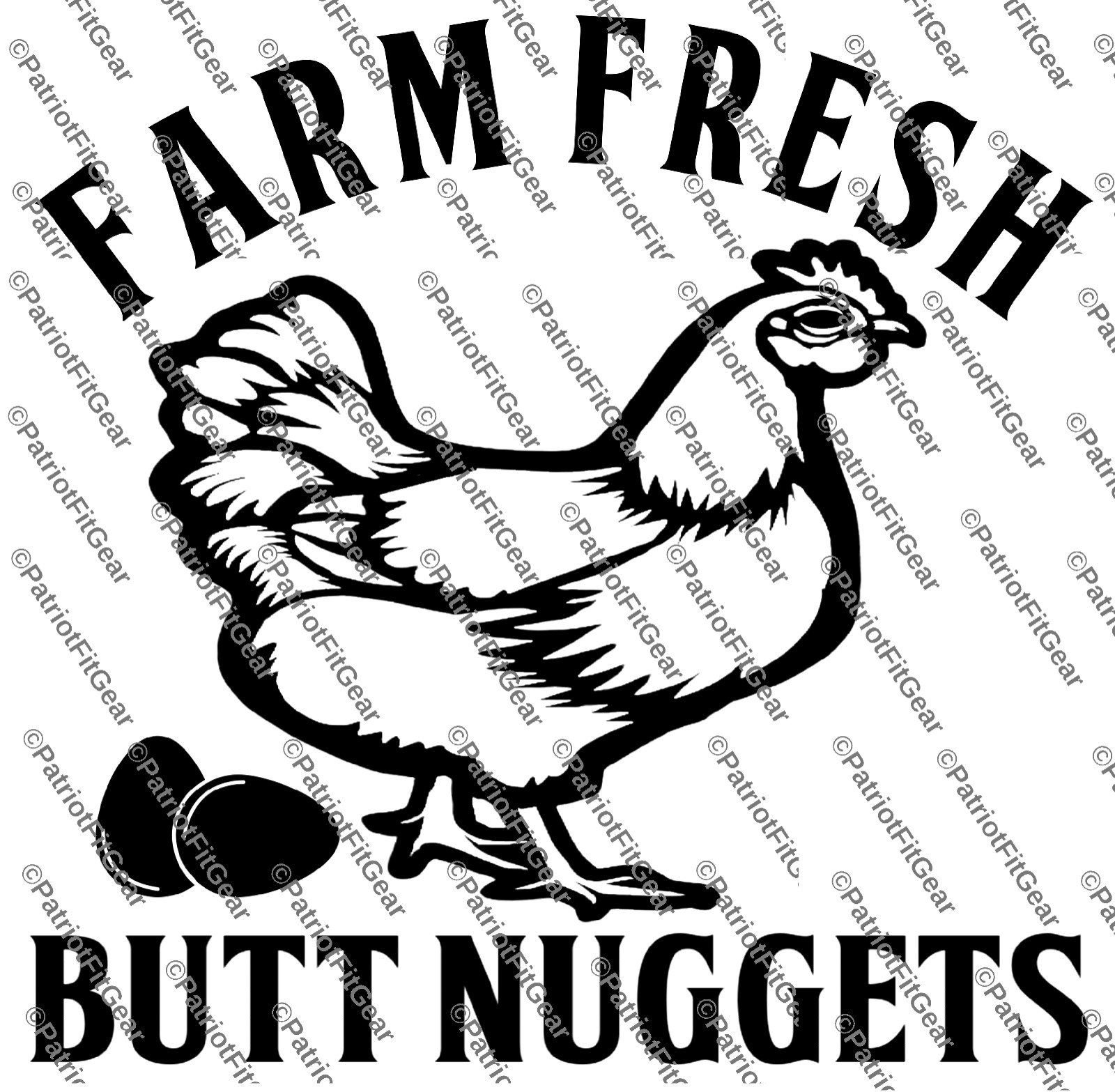 Chickens, Farm Fresh Butt Nuggets, Poultry Farm,Hen,Pullet,Cockerel,Vinyl Decal