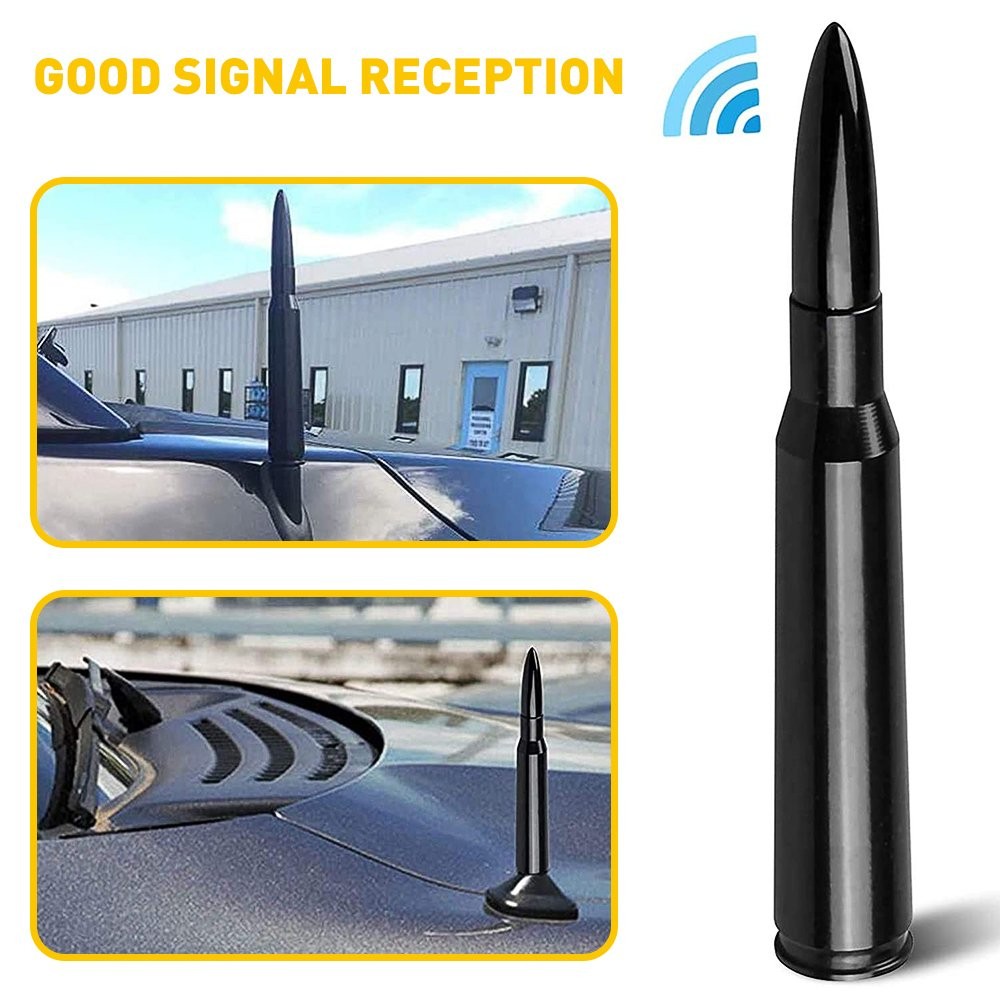 1/2set UK Car Bullet Style Aerial Antenna Mast Roof AM/FM Radio Signal Aluminum