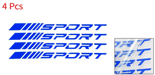 4 Pcs Square Wheel Rim Decal Stripe Reflective Wheel Decals Stickers Blue PET