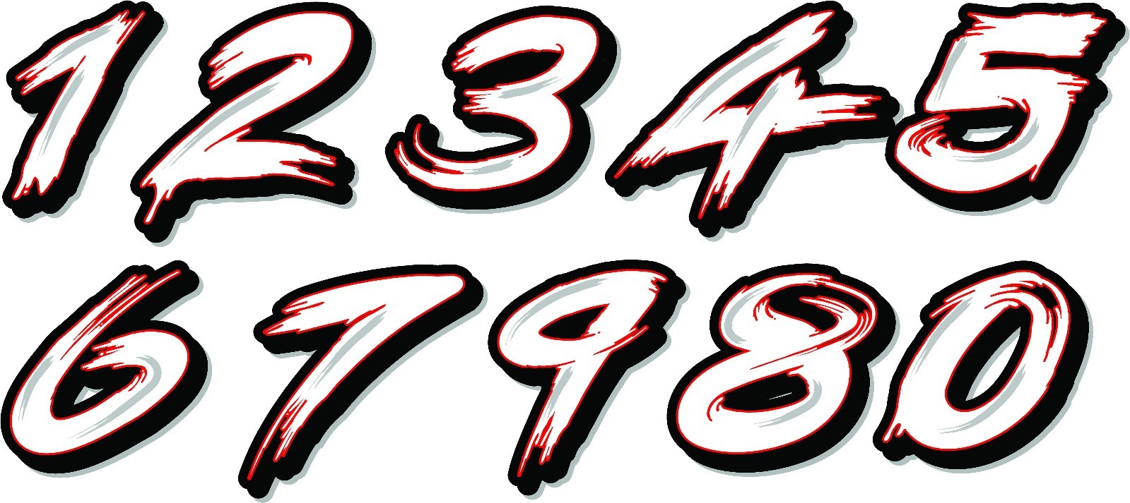 CUSTOM BRUSH STYLE RACE CAR NUMBERS,imca,streetstock,latemodel,4cyl,sprint,ect