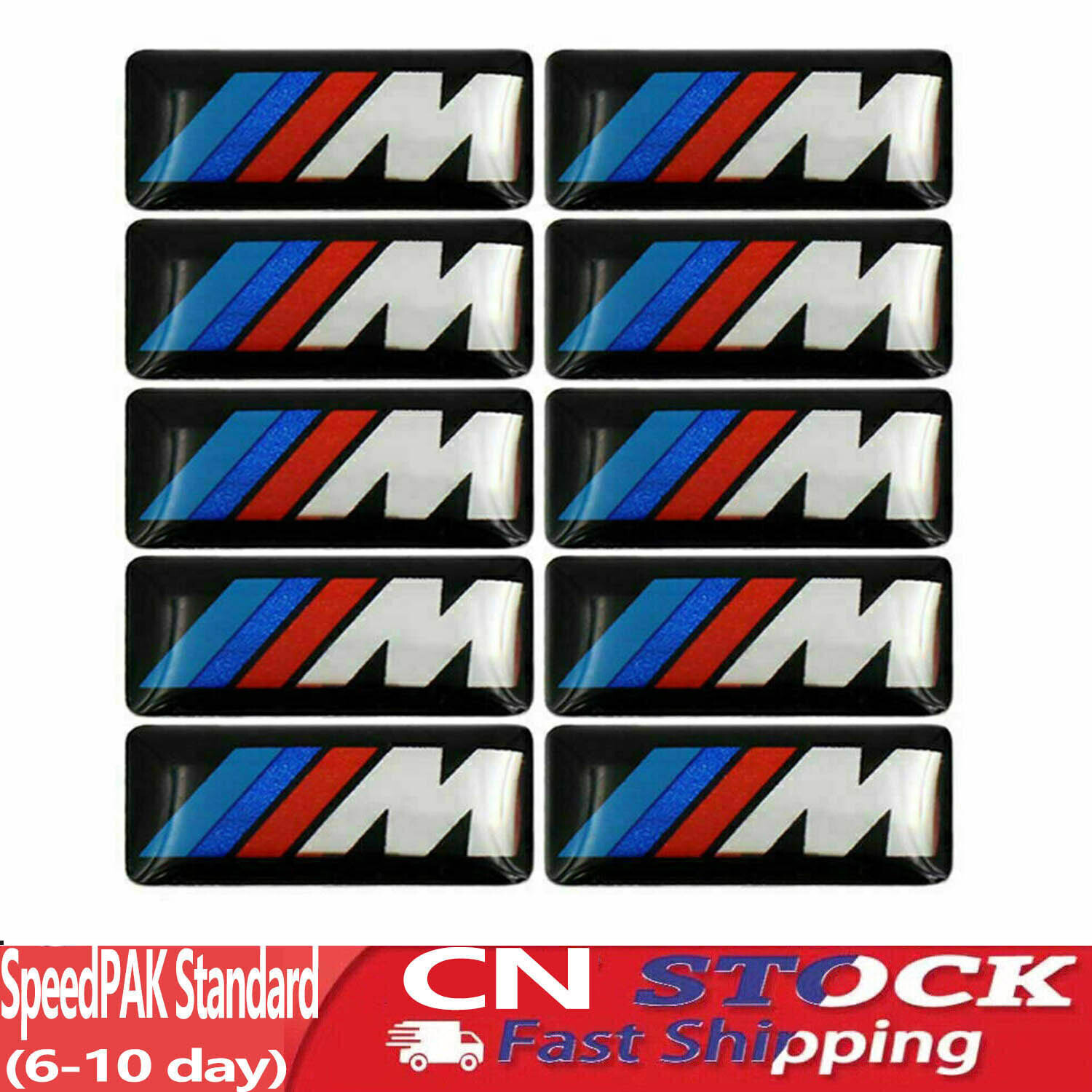10Pcs Set Fit For BM M 3D Sticker Set Rims Wheels Badge Emblem 17x9mm New.
