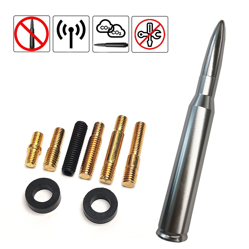 1/2Set Bullet Antenna for Silver Mast Dodge RAM 2500 1500 3500 2010 2011 2012 –