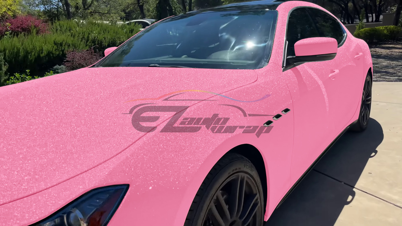 Matte Glitter Pink Frosted Sparkle Sticker Decal Sheet Car Vinyl Wrap Film DIY