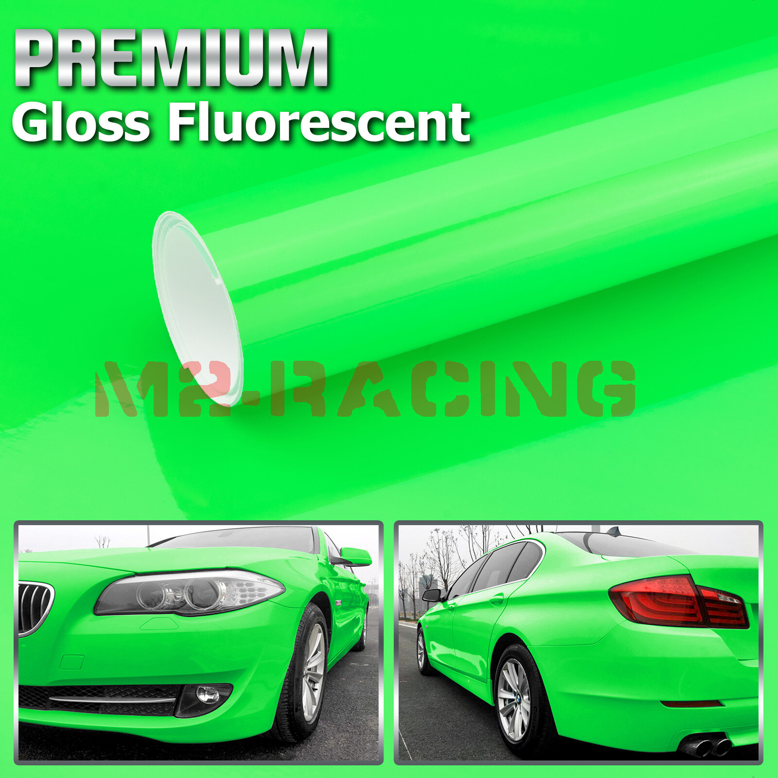 Fluorescent Gloss Neon Sticker Decal Vinyl Vehicle Wrap Air Release Sheet Film