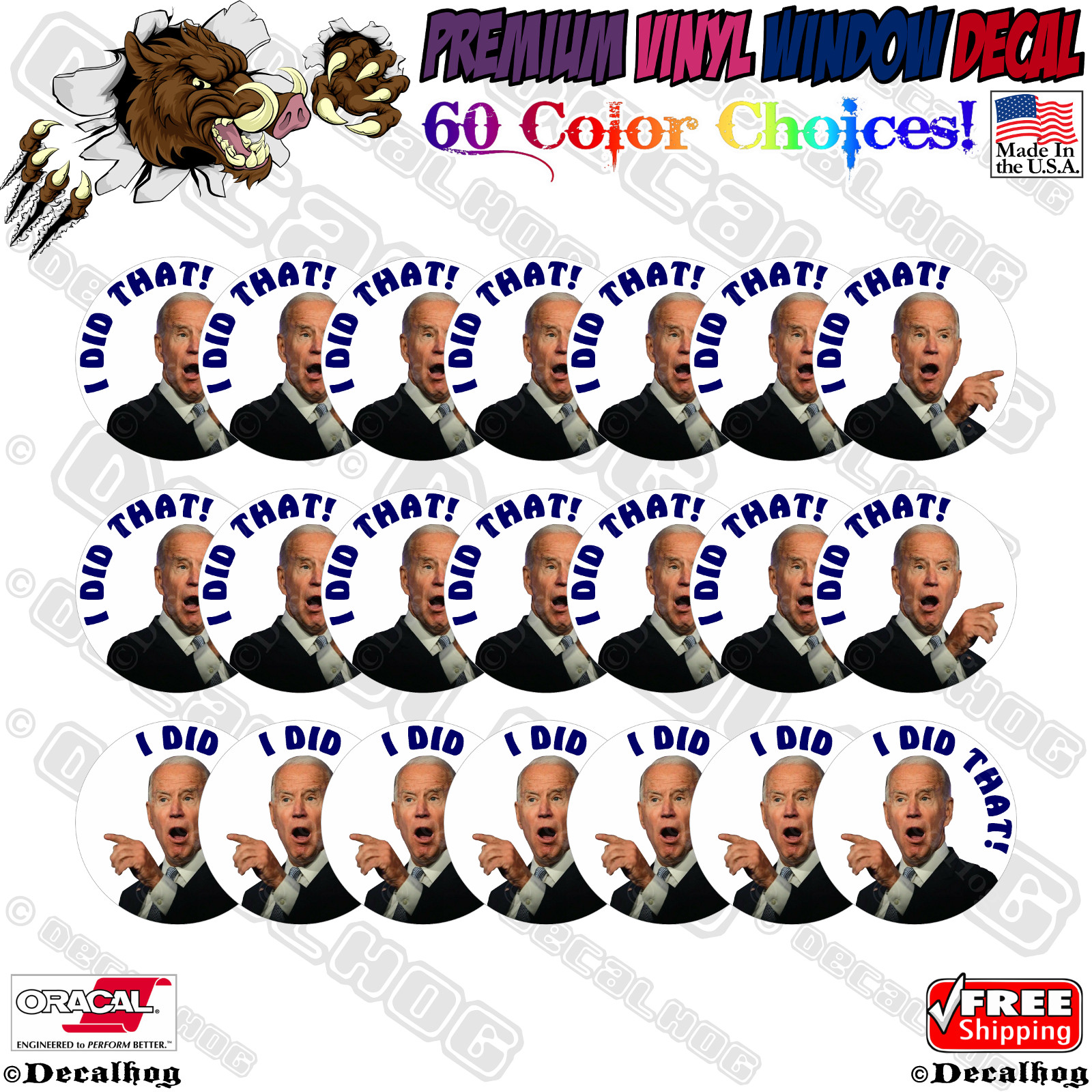 100x FJB I Did That Joe Biden Car Gas Price Pump Window Vinyl Decal Stickers.