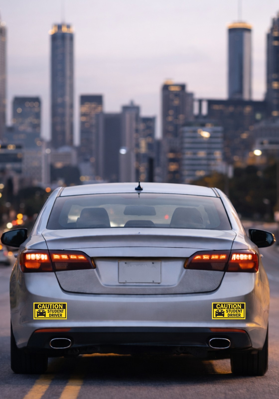 3″ x 8.5″ Caution Student Driver Car Signs Bumper Sticker Decal x 2