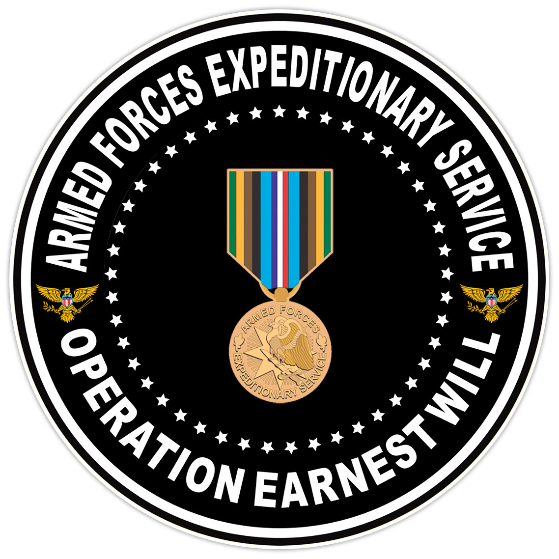 Armed Forces Expeditionary Service Bumper Sticker Military Vinyl Decal 5″