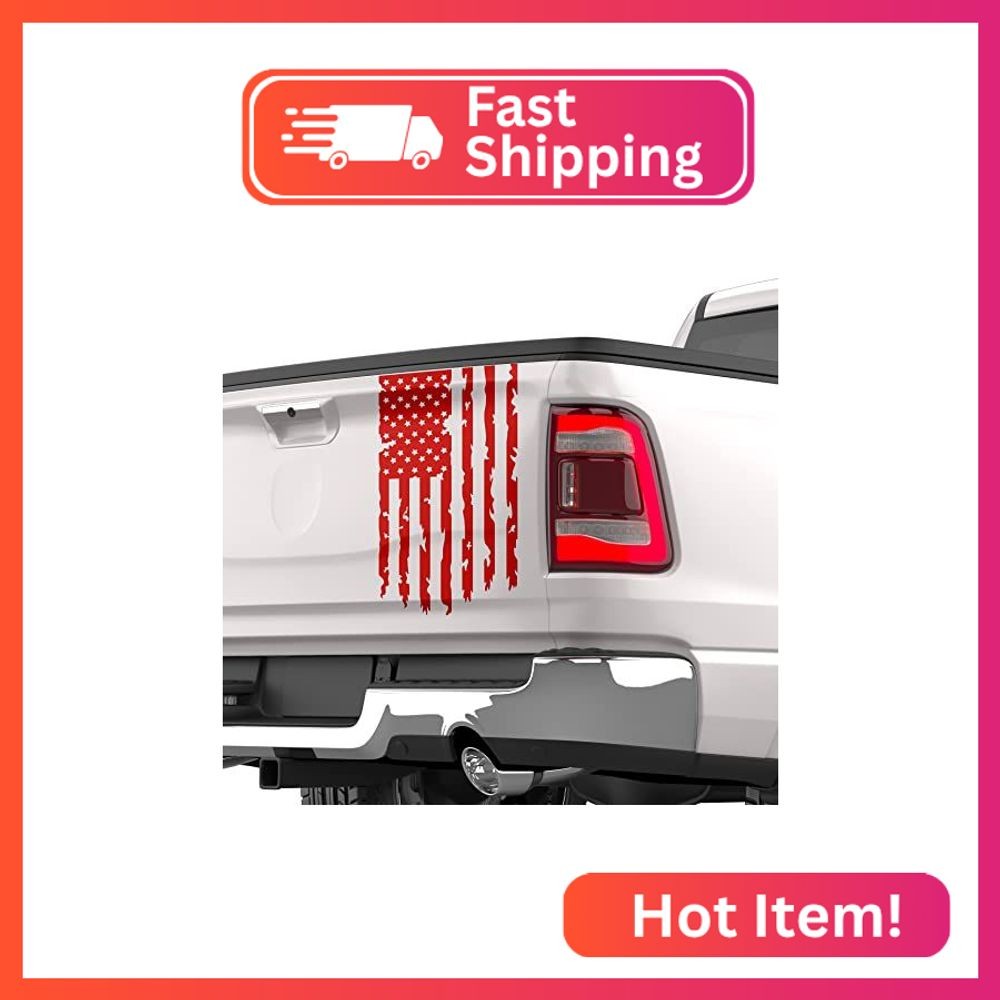 Aldera Graphics Distressed American USA US Flag Truck Tailgate Vinyl Decal Stick