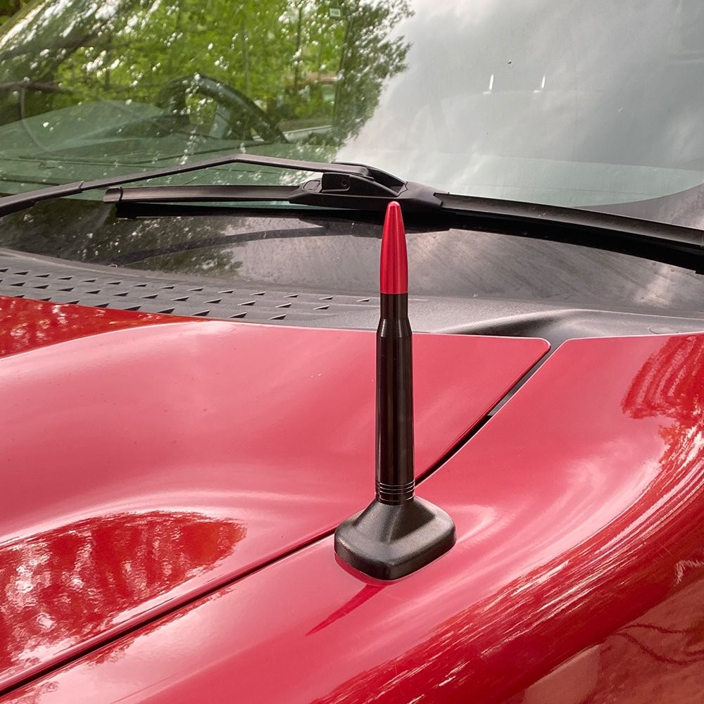 Bullet Style 0.5 Cal Red Antenna Mast Power for CHEVY SILVERADO Ford F150 H