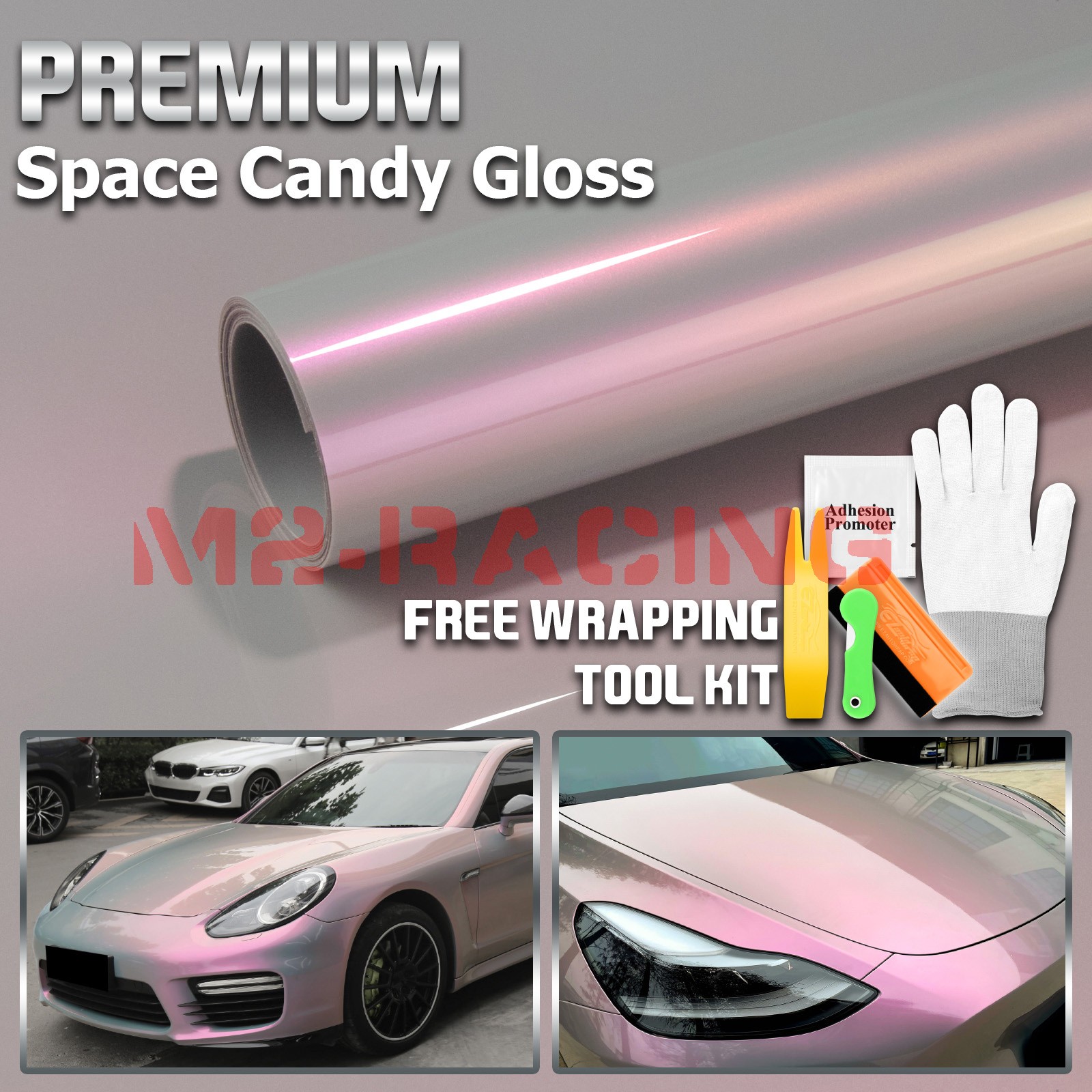 Space Candy Gloss Gray Red Metallic Sticker Decal Car Vinyl Wrap Sheet Film DIY