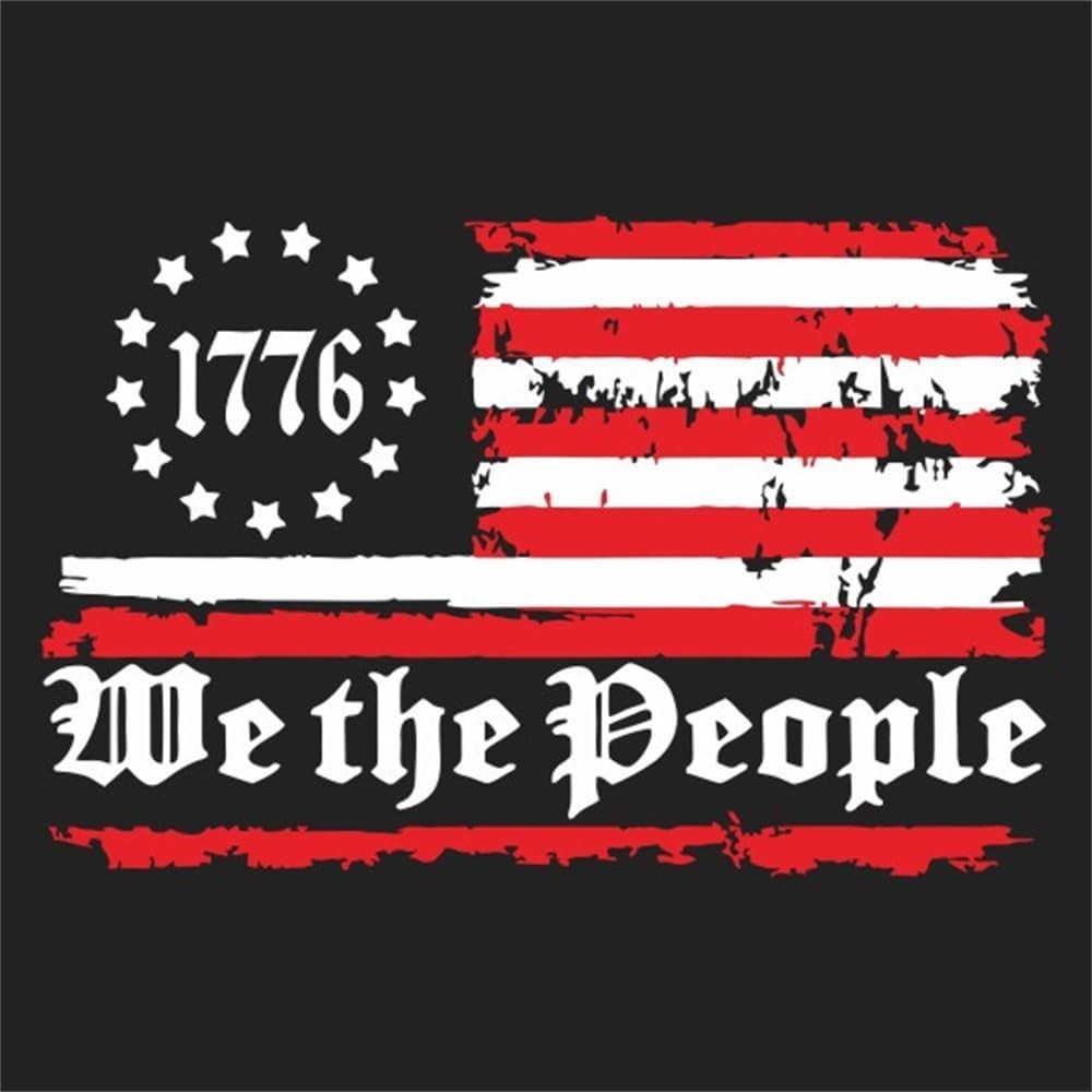 1776 We The People American Flag Decal Distressed American Flag Sticker for C…