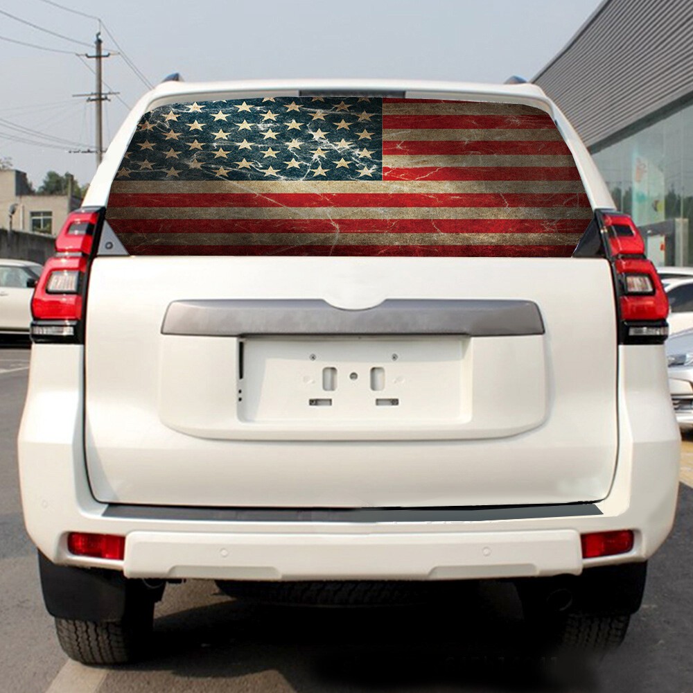 American Flag Version 1 Mid Size Rear Window Graphic Decal PICK-UP TRUCK
