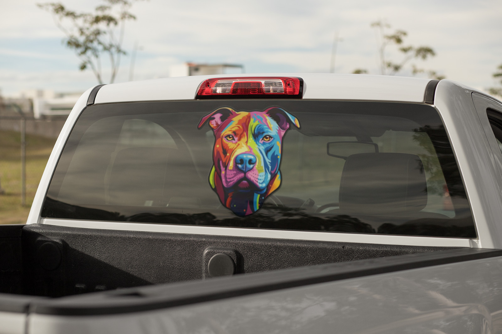 PitBull Car Window Vinyl Decal Graphic Colorfull Dog Laptop Stickers