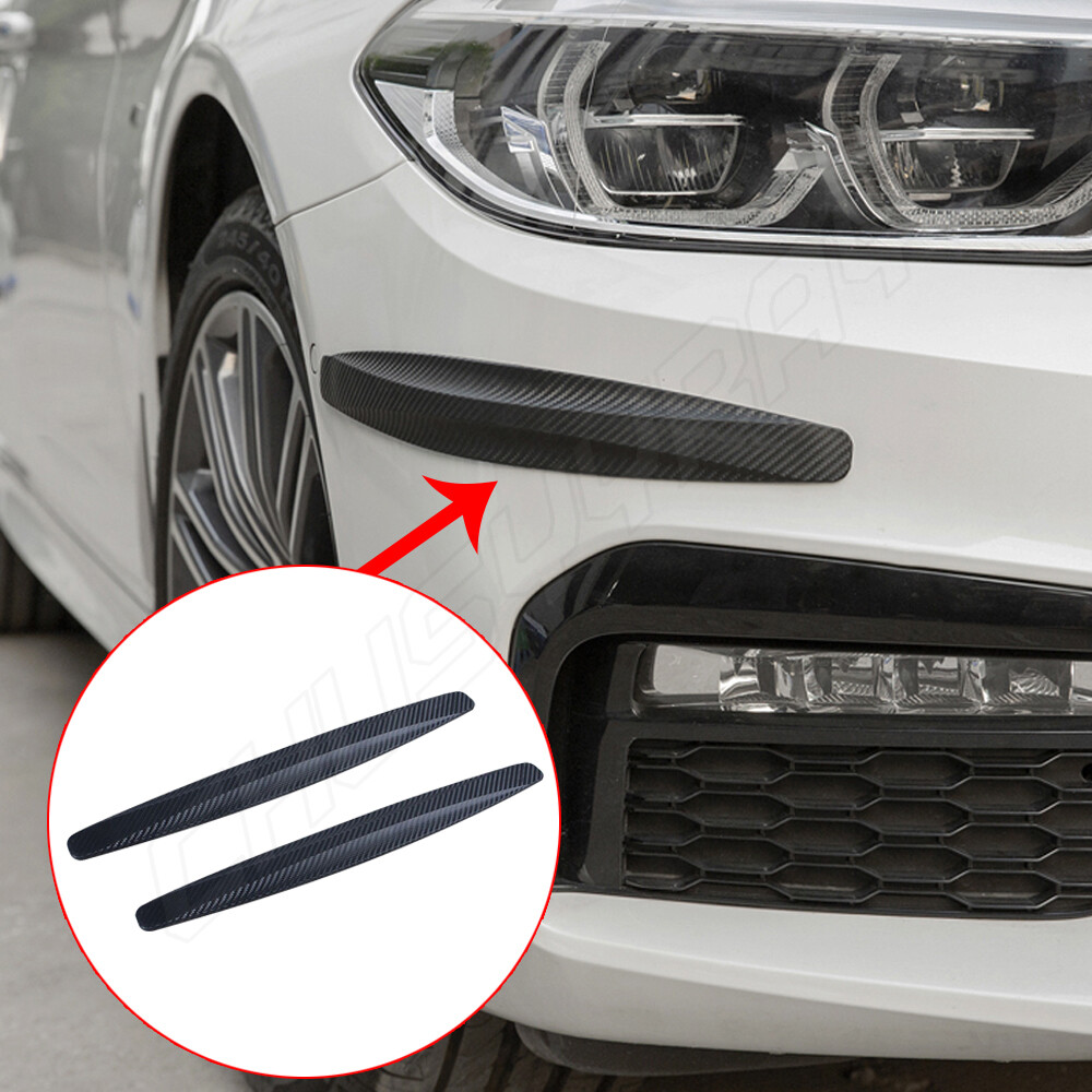 2x Car Carbon Fiber Bumper Corner Protector Guard Cover Anti-Scratch Stickers