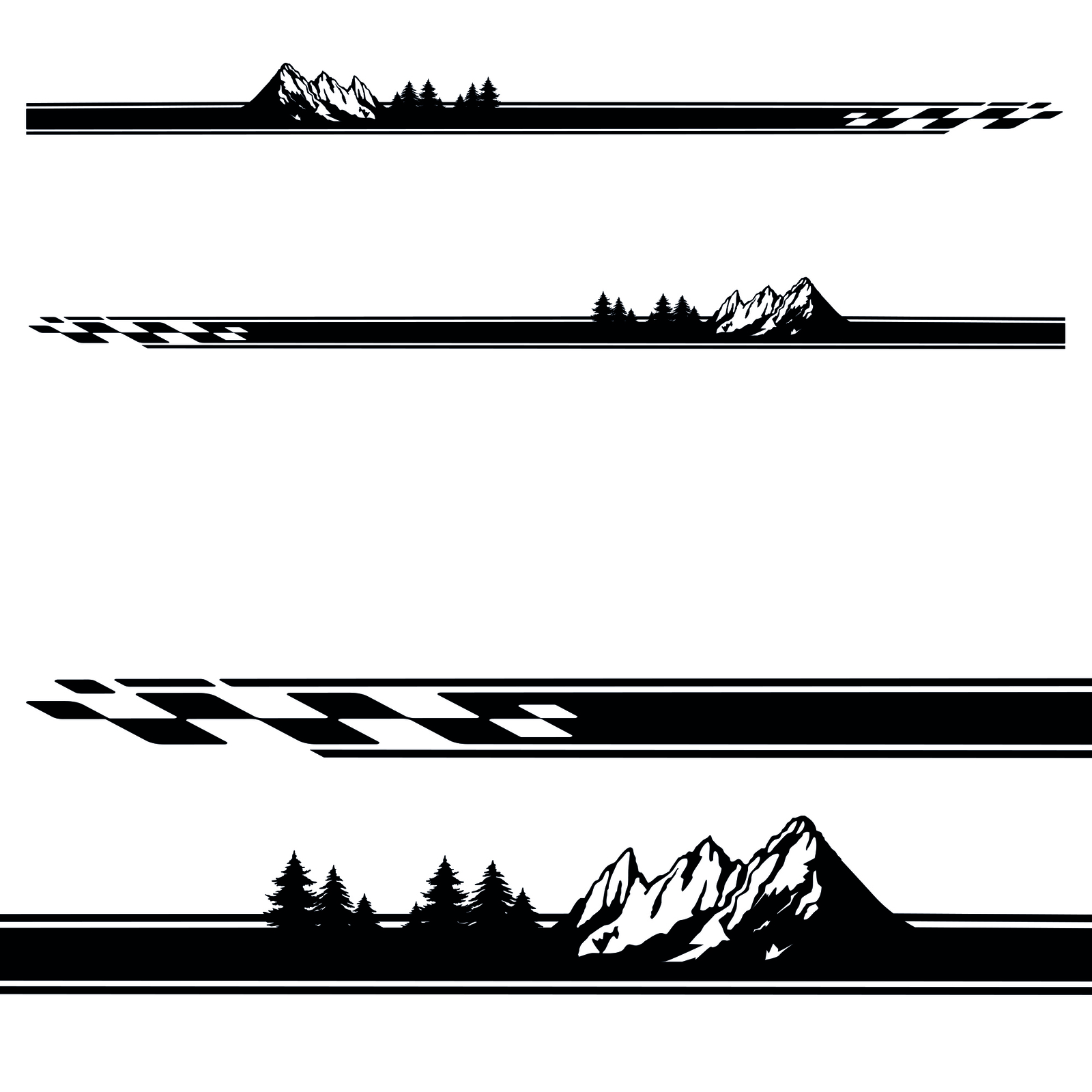 Overland Truck Decal Sticker. Mountain Forest Truck Side Stripes. Universal Fit.