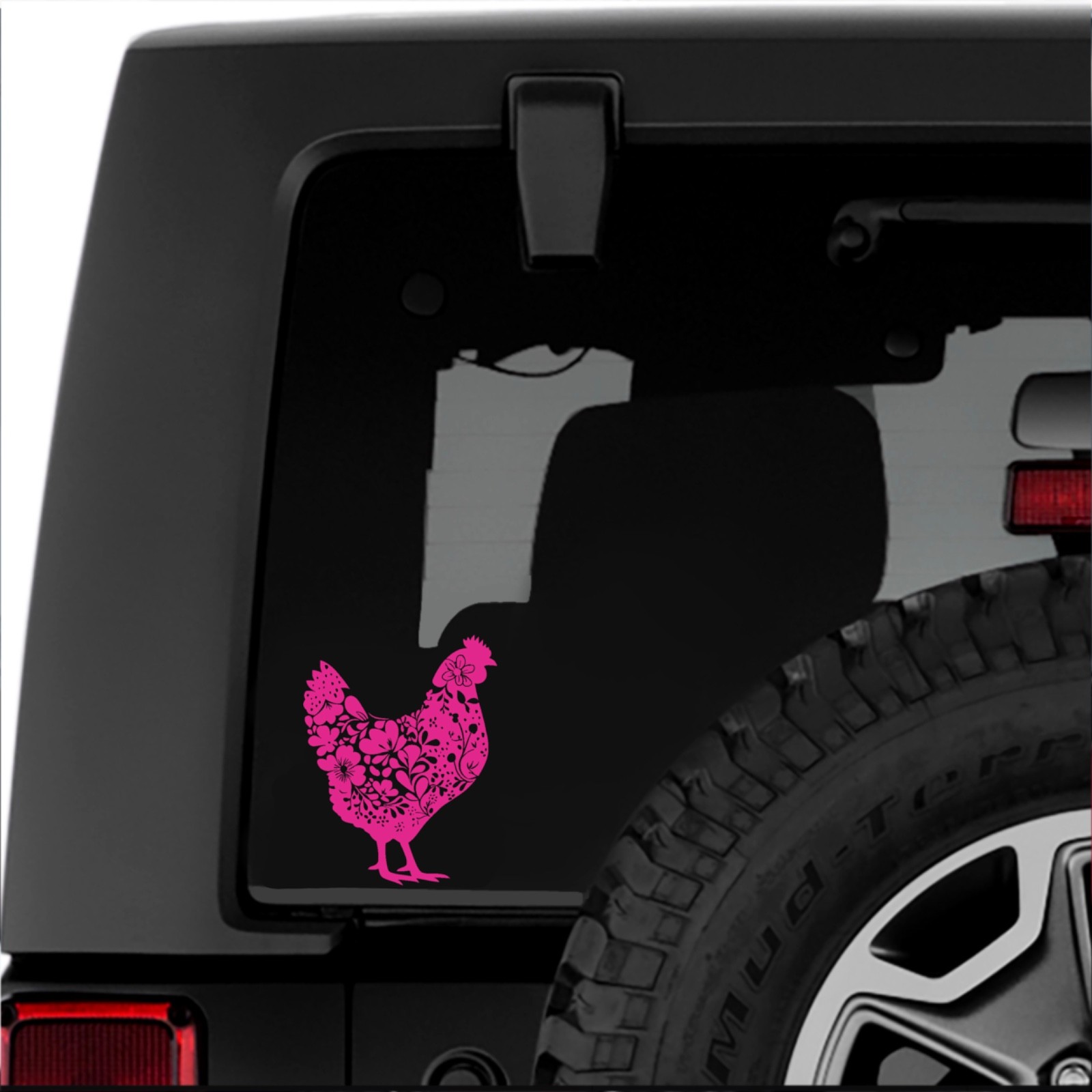 BOHO CHICKEN ROOSTER HEN FARMHOUSE CAR WINDOW DECAL VINYL DECAL STICKER