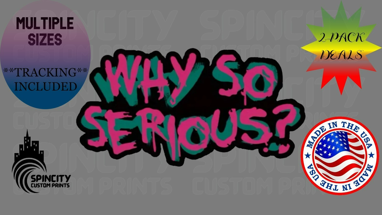 Why so Serious? Car Vinyl Window Decal Joker Graphic Laptop Comic Bumper Sticker