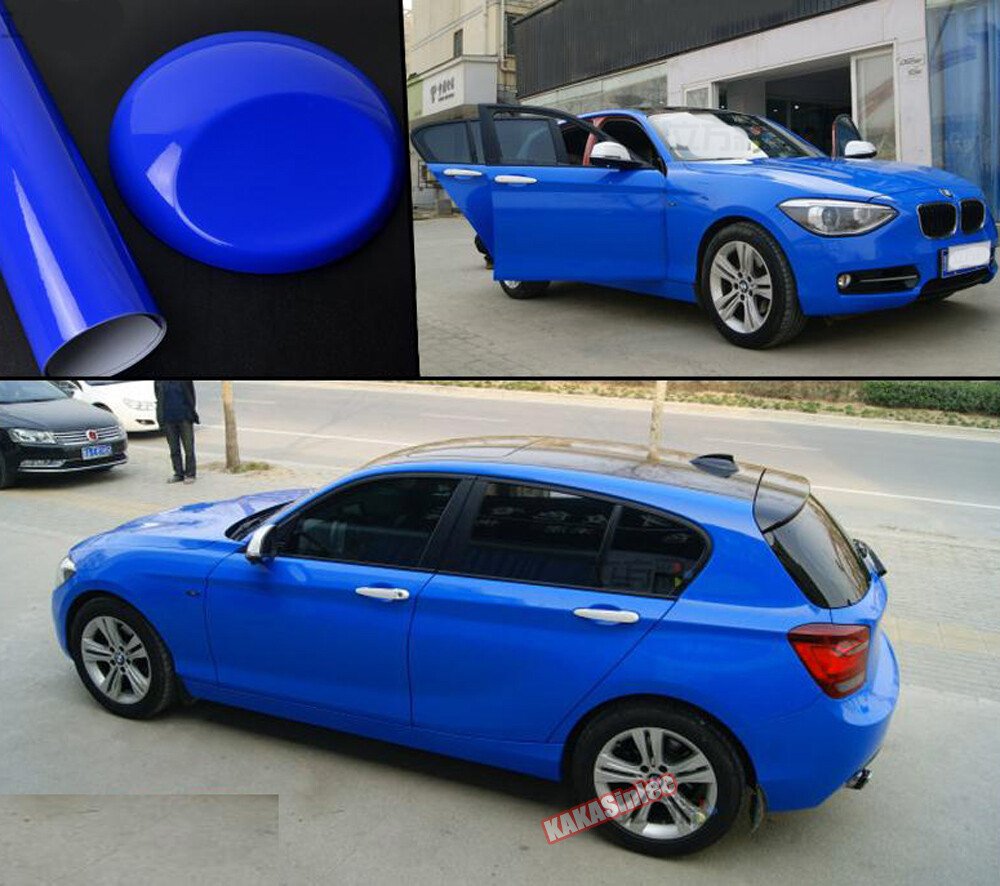 Solid Dark Blue Glossy Chrome Metallic Full Car Vinyl Wrap SUV Hood Sticker US