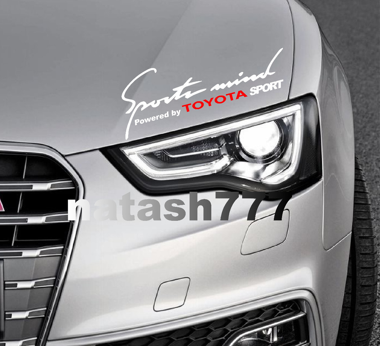 Sports Mind Powered by TOYOTA SPORT Camry Corolla Decal sticker emblem WHITE/RED