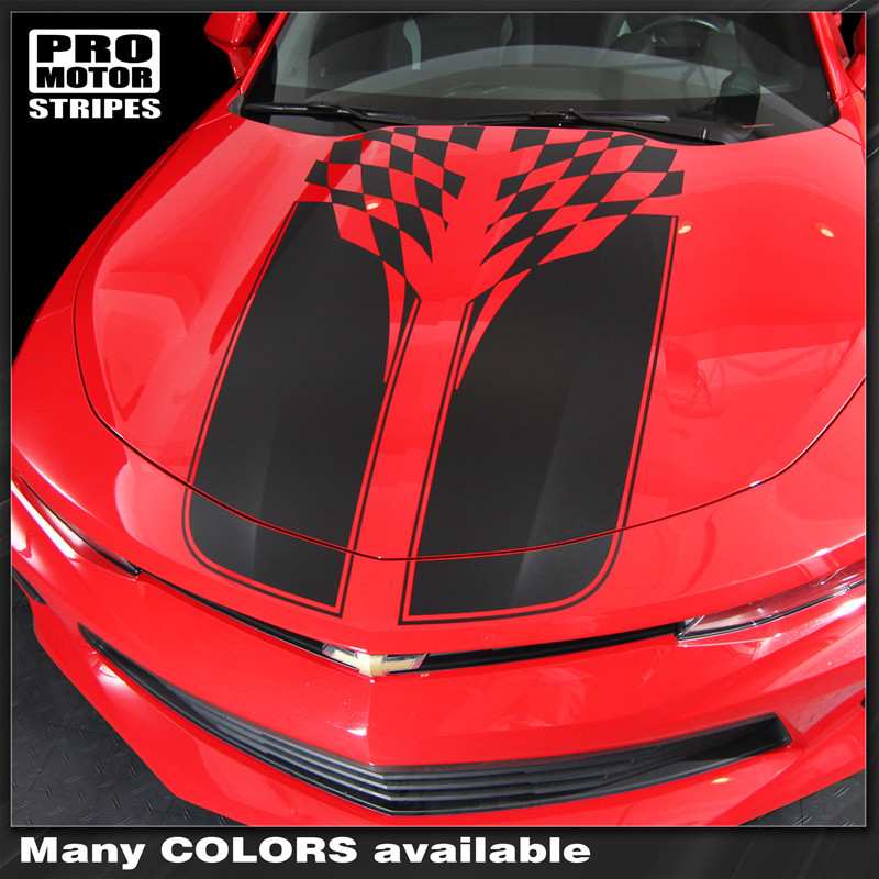 Chevrolet Camaro 2016-2018 Front & Rear Checkered Stripes Decals (Choose Color)