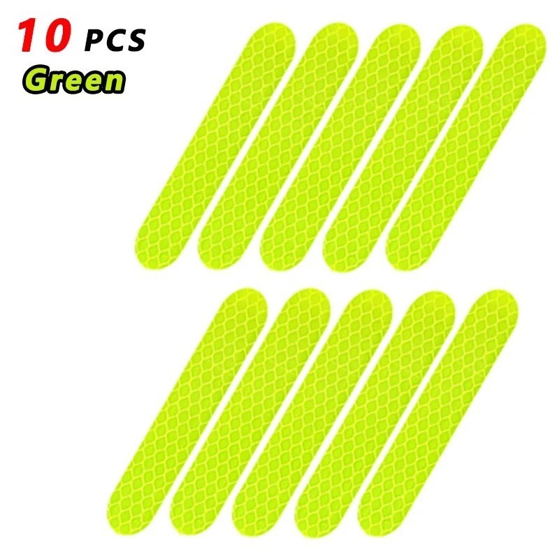 10pcs Reflective Stickers Car Bumper Stickers Night Warning Anti-Collision Tape