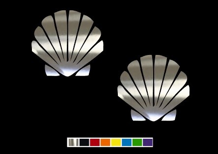 (2) SEA SHELL OCEAN Vinyl Decal Set-CUSTOM SIZE COLOR for TRUCKS CARS