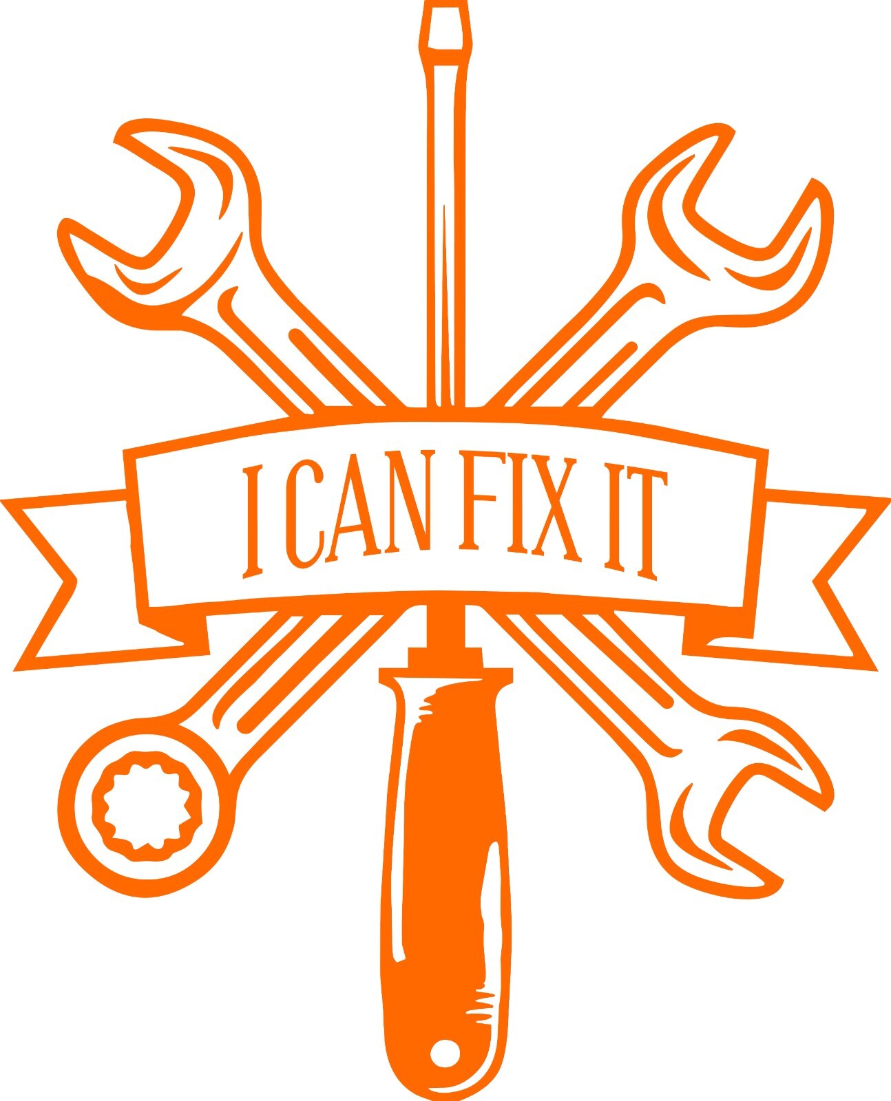 Motorcycle – Car I CAN FIX IT Tool Decal 7″h x 5.7″w In your choice of color