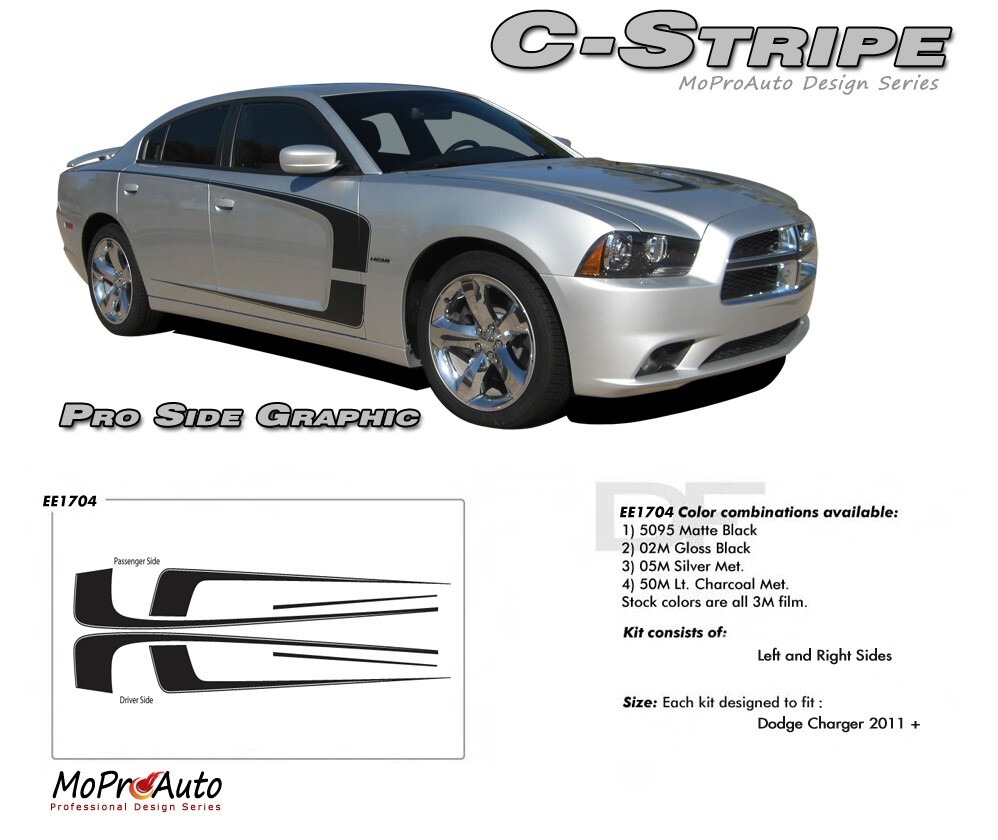 C Stripe Side Scallop 3M Pro Grade Decal Graphics 11 2012 2013 2014 For Charger