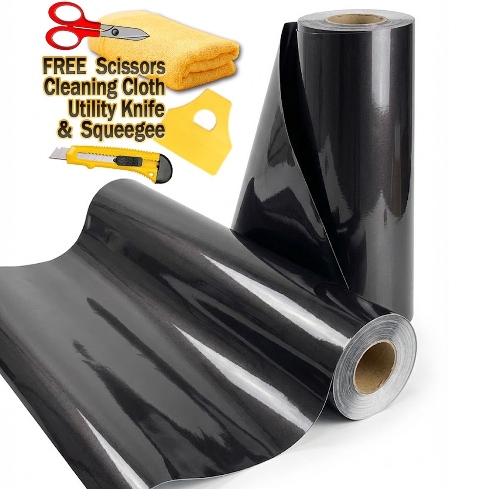 High Gloss Liquid Metallic Gunmetal Gray Vinyl Film Wrap Sticker Air Bubble Free